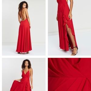Fame and Partners Naya crisscross-back ruffle dress
